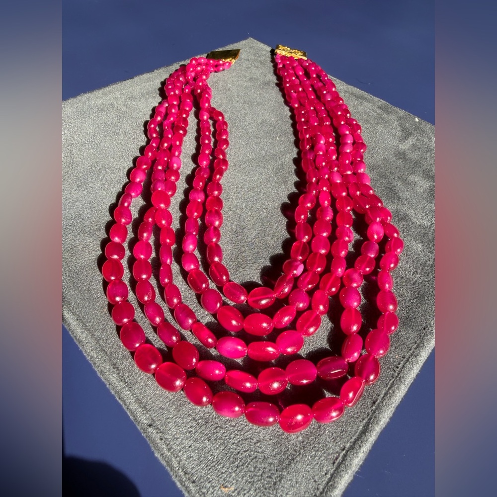 Ruby Bead Necklace - image 1